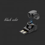 Wholesale Mini Size Bluetooth Headset Earbuds with Magnetic USB Charger X11 (Black)